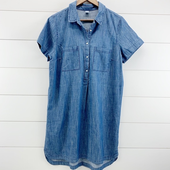 Old Navy Dresses & Skirts - Old Navy Short Sleeve Chambray Shirt Dress L